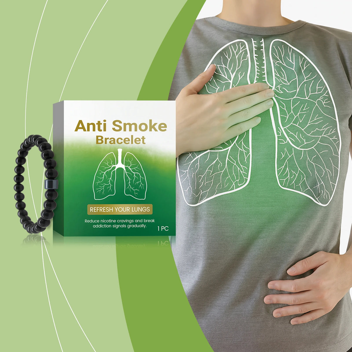 Quit Smoking Bracelet Control Smoking Dispel Addiction anti Anxiety Lung Detox Cleansing Smoke Cessation Bracelets for Men Women